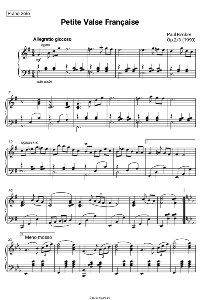 Ноты, аккорды Paul Becker - Petite Valse Française, Op.2/3