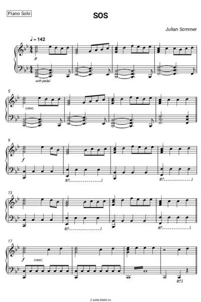 Ноты, аккорды Julian Sommer - SOS