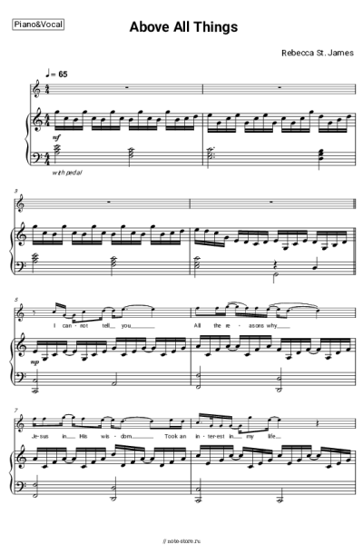 Ноты, аккорды Rebecca St. James - Above All Things
