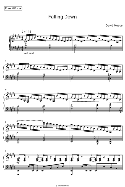 Ноты, аккорды David Meece - Falling Down