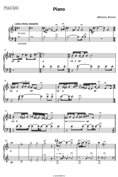 Ноты, аккорды Allinson / Brown - Piano