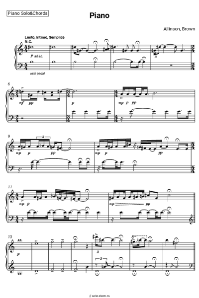 Ноты, аккорды Allinson / Brown - Piano