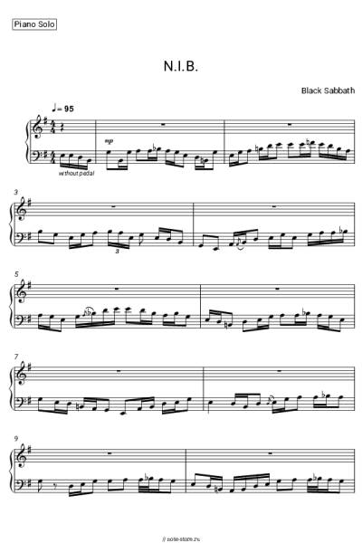 Ноты, аккорды Black Sabbath - N.I.B.