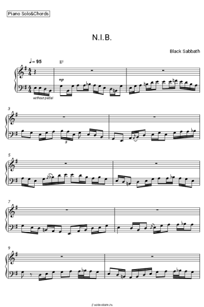 Ноты, аккорды Black Sabbath - N.I.B.