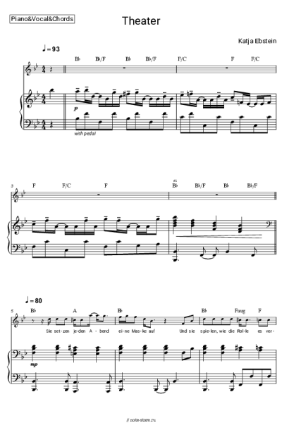 Ноты, аккорды Katja Ebstein - Theater
