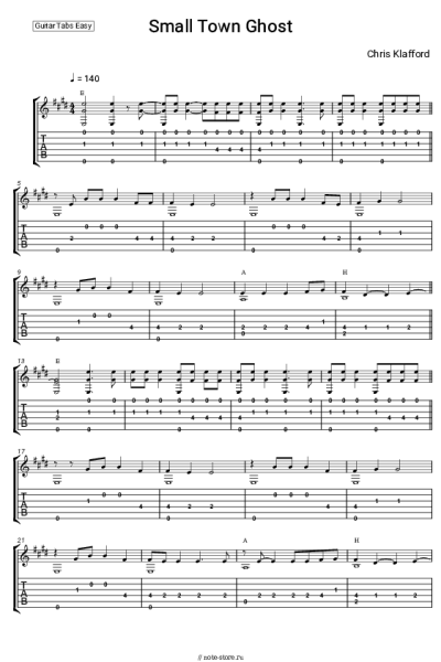 Ноты, аккорды Chris Kläfford - Small Town Ghost