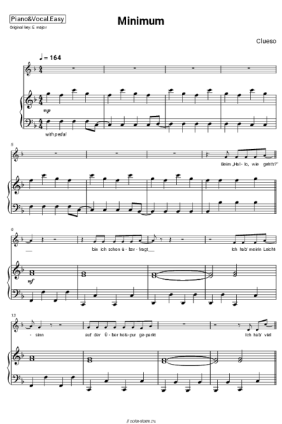 Ноты, аккорды Clueso - Minimum