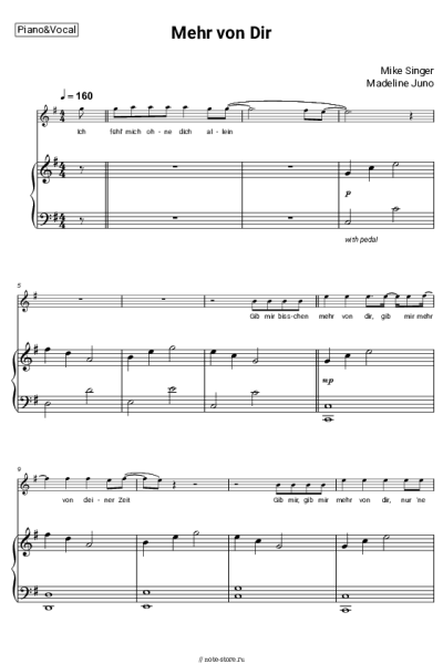 Ноты, аккорды Mike Singer, Madeline Juno - Mehr von Dir
