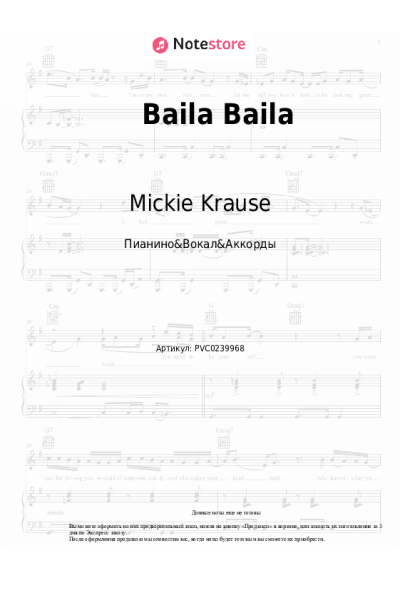Ноты, аккорды Lorenz Büffel, Mickie Krause, Kings of Günter, Immer Hansi - Baila Baila