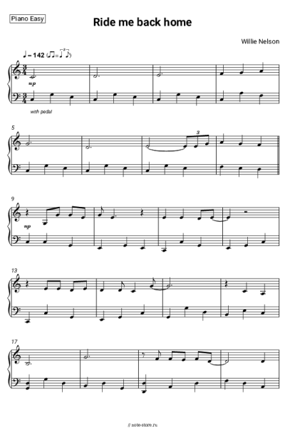 Ноты, аккорды Willie Nelson - Ride me back home