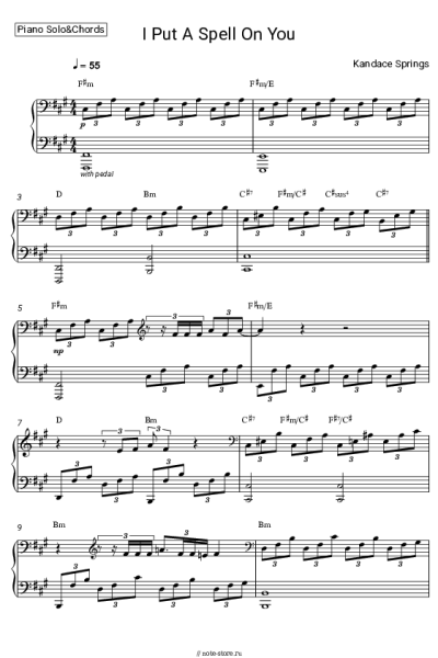 Ноты, аккорды Kandace Springs - I Put a Spell on You