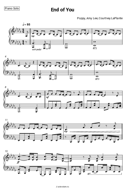 Ноты, аккорды Amy Lee, Poppy, Courtney LaPlante - End of You