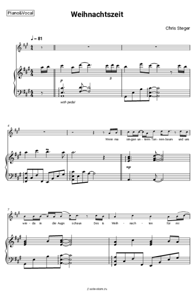 Ноты, аккорды Chris Steger - Weihnachtszeit