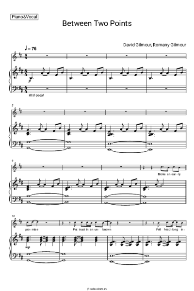 Ноты, аккорды David Gilmour, Romany Gilmour - Between Two Points