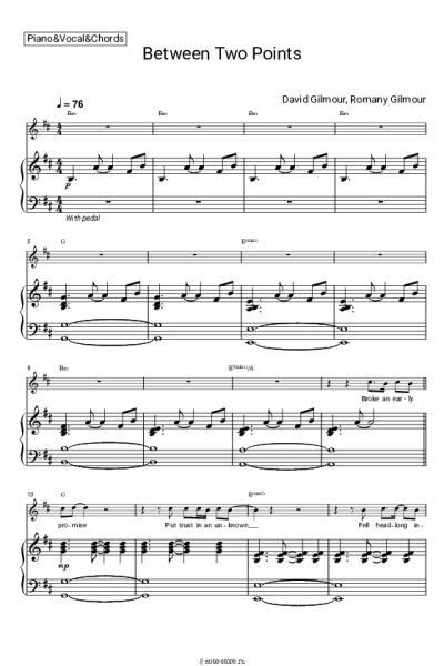 Ноты, аккорды David Gilmour, Romany Gilmour - Between Two Points