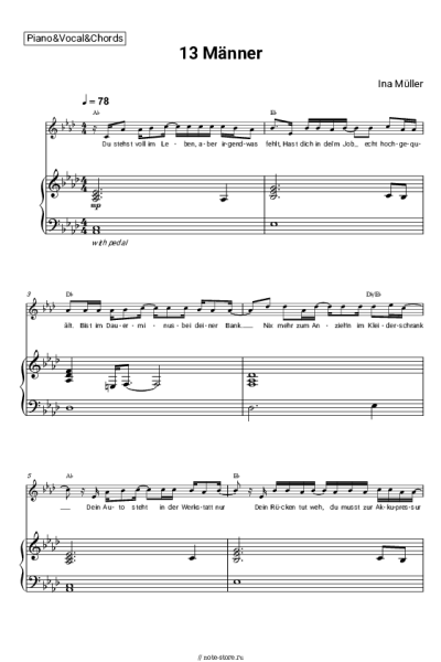 Ноты, аккорды Ina Müller - 13 Männer