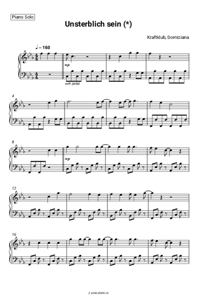Ноты, аккорды Kraftklub, Domiziana - Unsterblich sein (*)