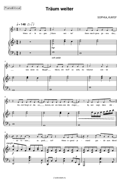 Ноты, аккорды KAYEF, SOPHIA - Träum weiter