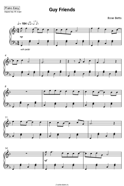 Ноты, аккорды Rose Betts - Guy Friends