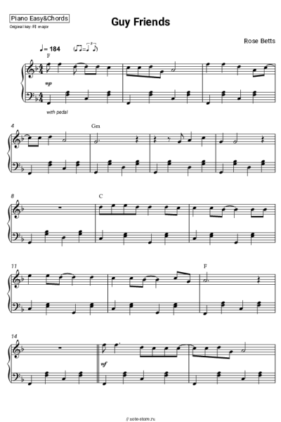 Ноты, аккорды Rose Betts - Guy Friends