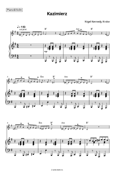 Ноты, аккорды Nigel Kennedy, Kroke - Kazimierz
