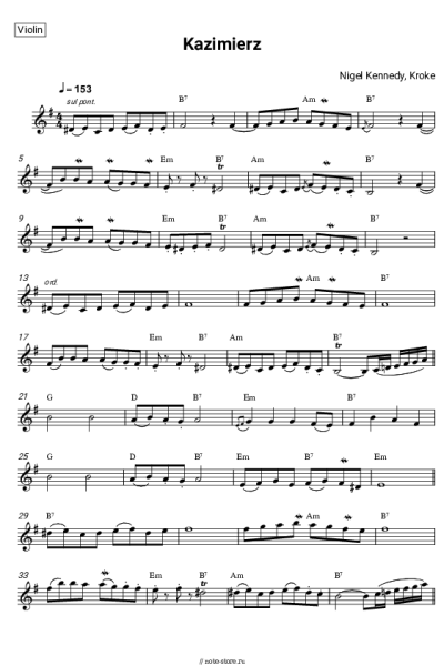 Ноты, аккорды Nigel Kennedy, Kroke - Kazimierz