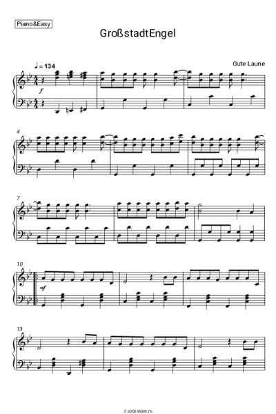 Ноты, аккорды GroßstadtEngel - Gute Laune