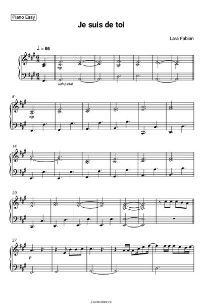 Ноты, аккорды Lara Fabian - Je suis de toi