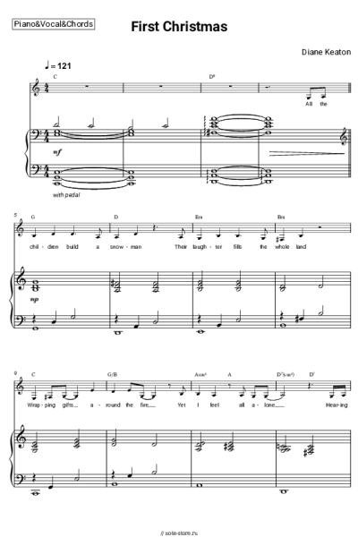 Ноты, аккорды Diane Keaton - First Christmas