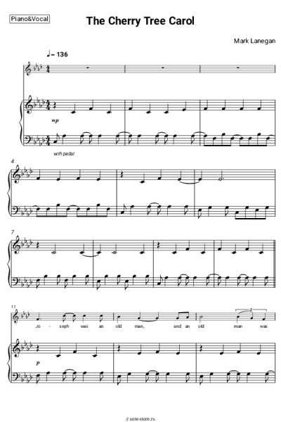 Ноты, аккорды Mark Lanegan - The Cherry Tree Carol
