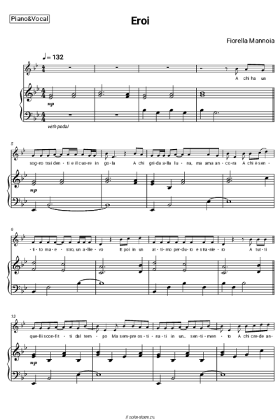 Ноты, аккорды Fiorella Mannoia - Eroi
