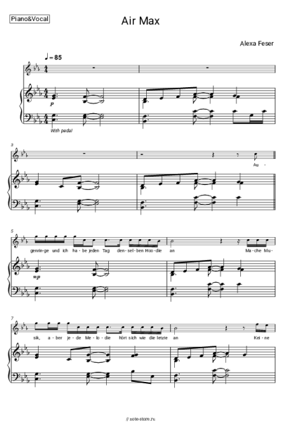 Ноты, аккорды Alexa Feser - Air Max (Piano Version)
