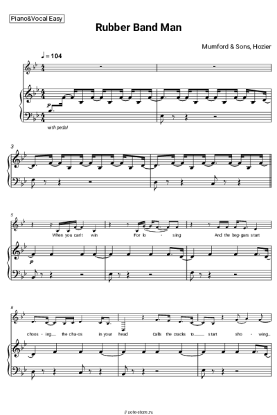 Ноты, аккорды Hozier, Mumford & Sons - Rubber Band Man