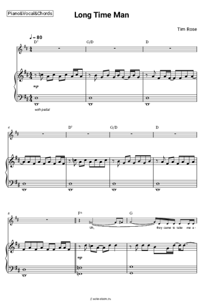 Ноты, аккорды Tim Rose - Long Time Man