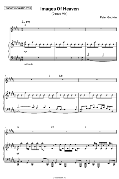Ноты, аккорды Peter Godwin - Images Of Heaven (Dance Mix)
