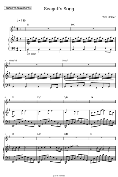 Ноты, аккорды Tim Hollier - Seagull's Song