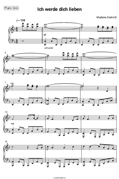 Ноты, аккорды Marlene Dietrich - Ich werde dich lieben (Theme From Young Lovers)