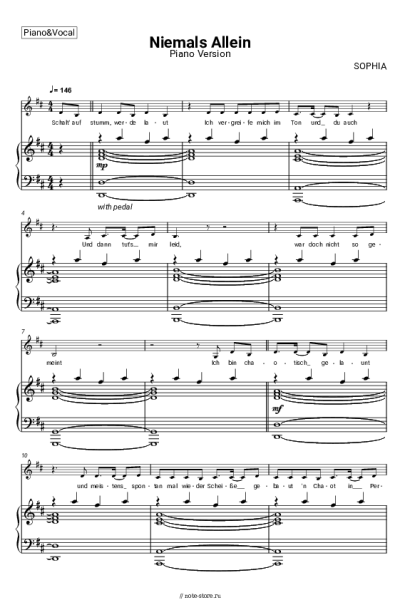 undefined SOPHIA - Niemals Allein (Piano Version)