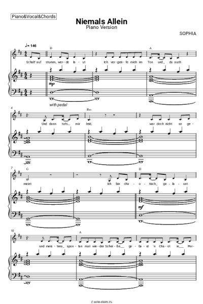 undefined SOPHIA - Niemals Allein (Piano Version)