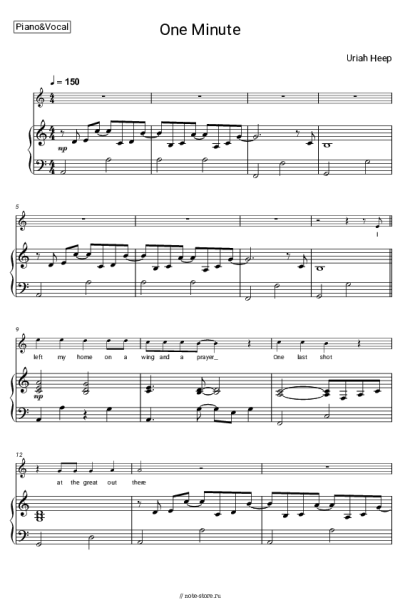 Ноты, аккорды Uriah Heep - One Minute