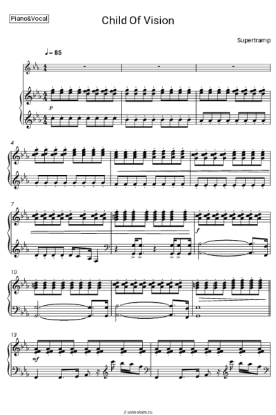 Ноты, аккорды Supertramp - Child of Vision