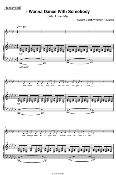 Ноты, аккорды Whitney Houston, Calum Scott - I Wanna Dance With Somebody (Who Loves Me)