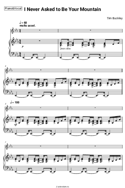 Ноты, аккорды Tim Buckley - I Never Asked to Be Your Mountain