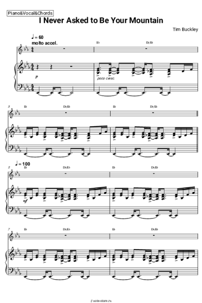 Ноты, аккорды Tim Buckley - I Never Asked to Be Your Mountain