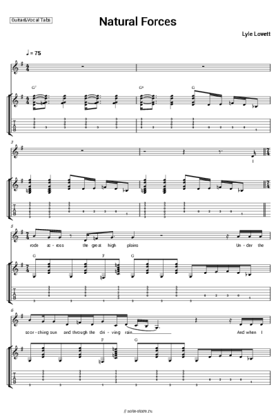 Ноты, аккорды Lyle Lovett - Natural Forces