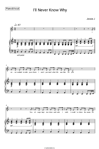 Ноты, аккорды Jessie J - I'll Never Know Why