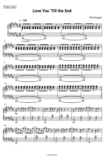 Ноты, аккорды The Pogues - Love You ’Till the End