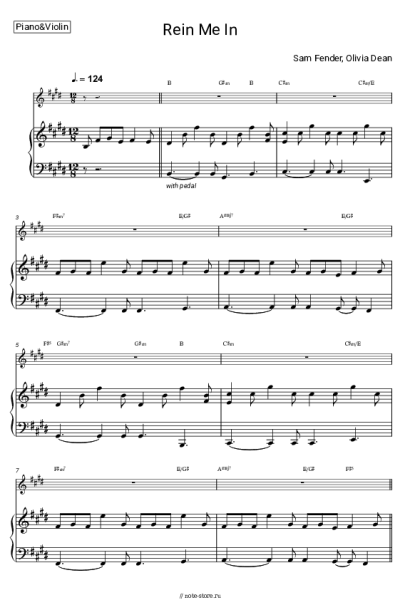 Ноты, аккорды Sam Fender, Olivia Dean - Rein Me In