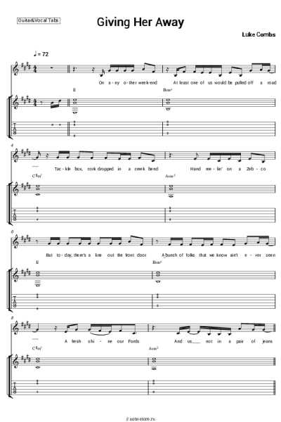 Ноты, аккорды Luke Combs - Giving Her Away