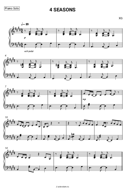 Ноты, аккорды XG - 4 SEASONS